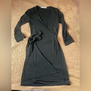 Black Diane Von Furstenberg wrap dress